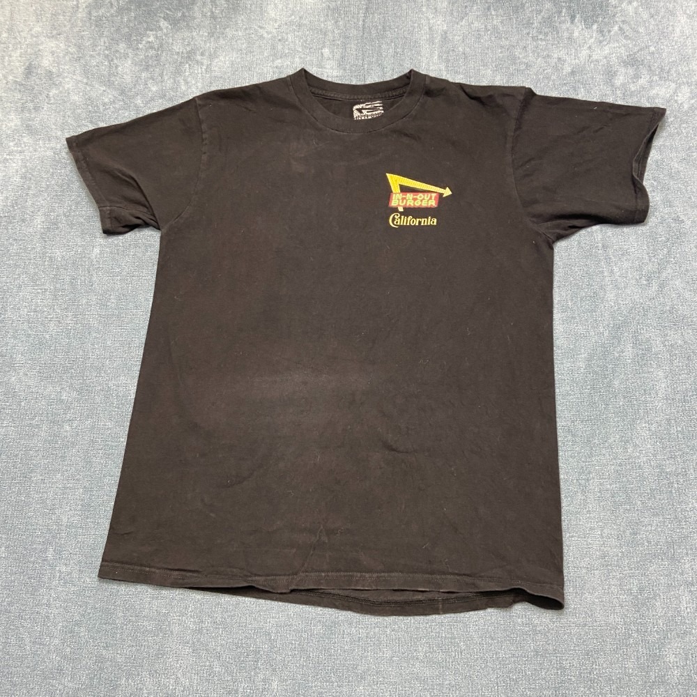 In-N-Out Burger T Shirt Mens Medium Black Cotton Non Stretch Crew Neck Casual
